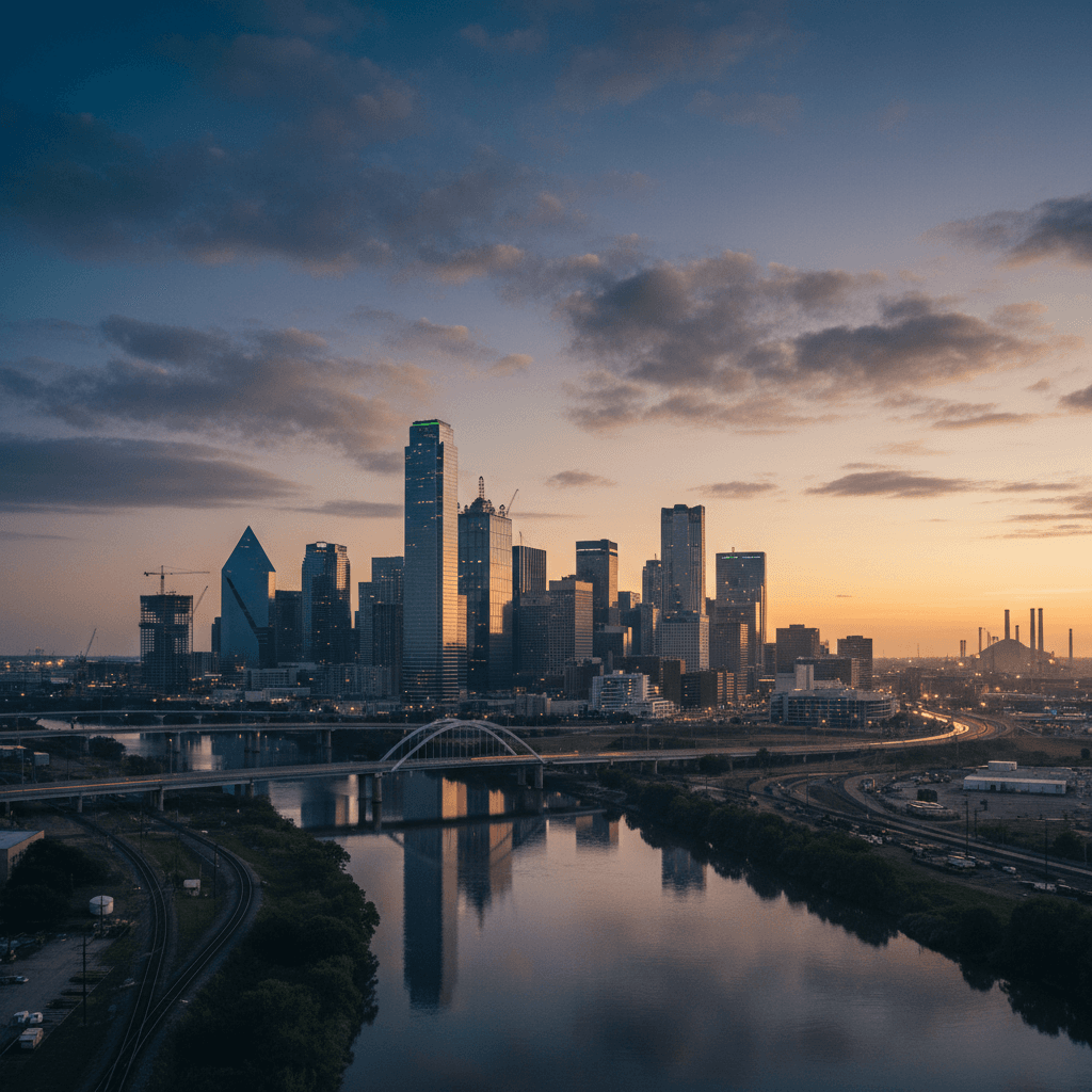 Dallas downtown skyline showing local presence of AllenApps LLC